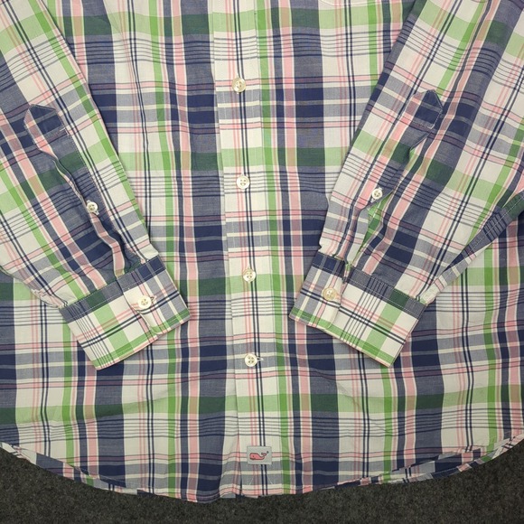 Vineyard‎ Vines Murray Shirt Mens L Plaid Button Down 100% Cotton Long Sleeve - Picture 3 of 8